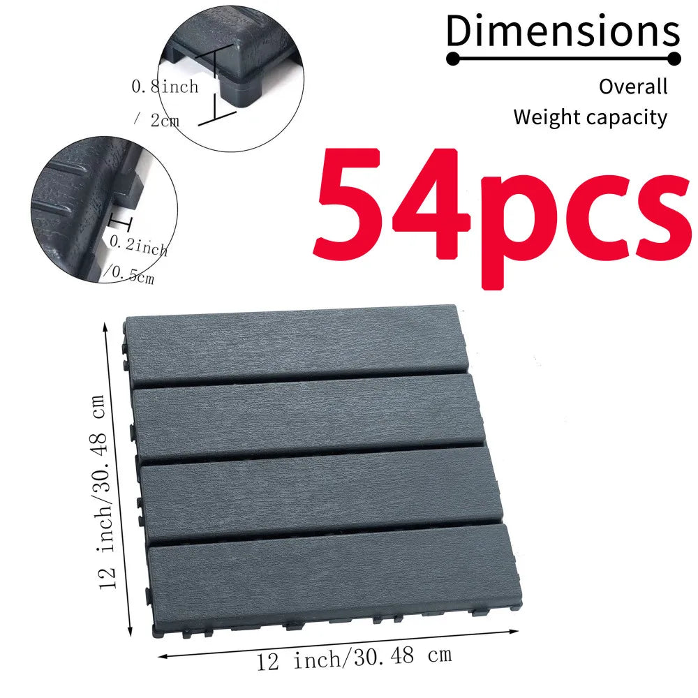 Heavy Duty Interlocking Plastic Deck Tiles For Outdoors