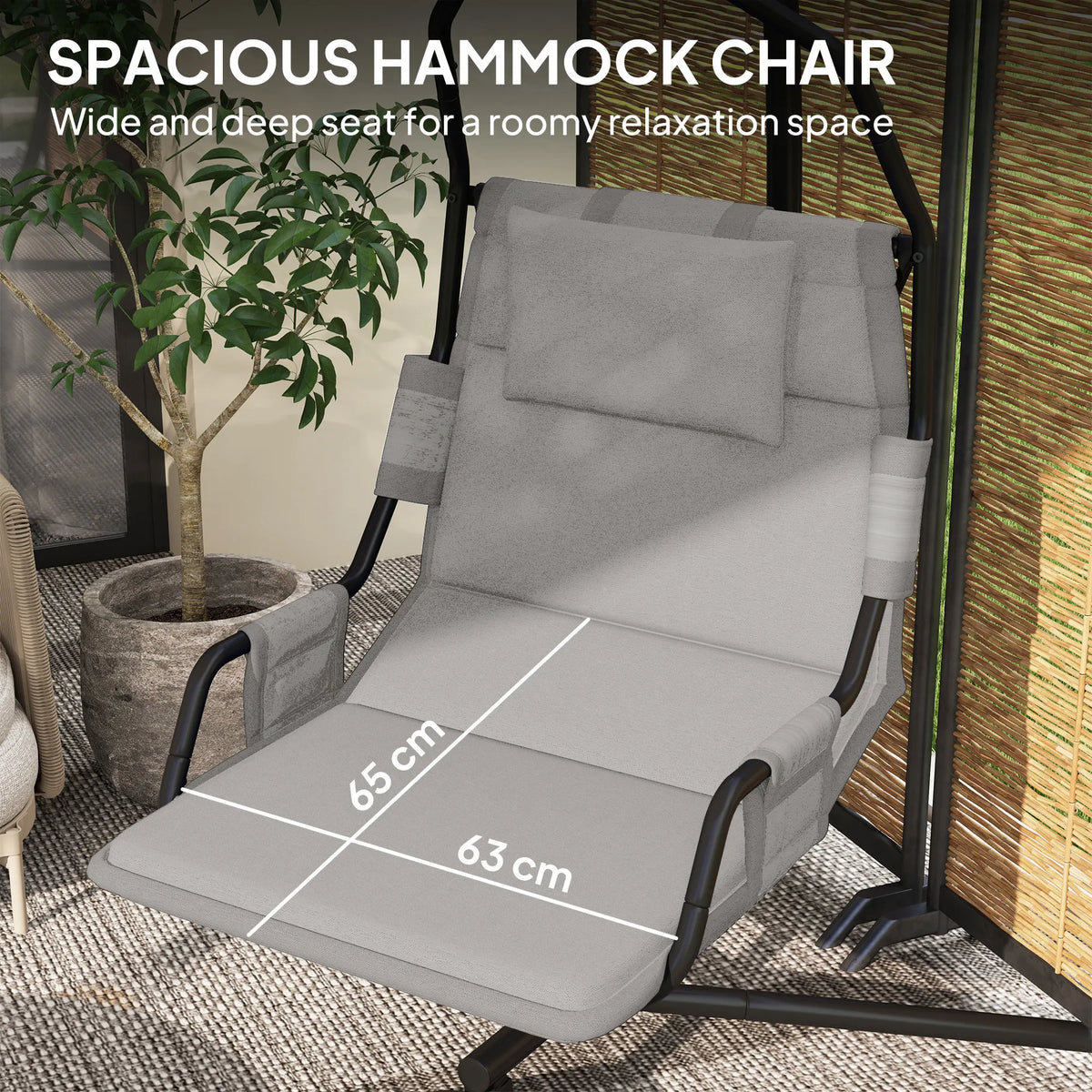 Outsunny Freestanding Hammock Swing Chair With Cushioned Seat