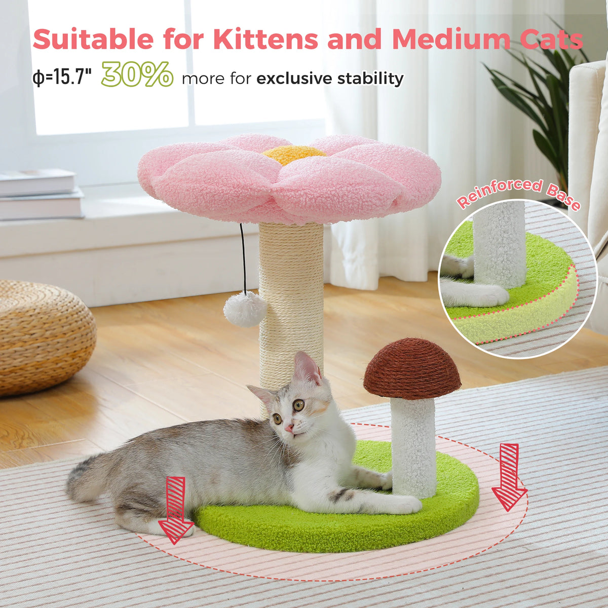 Pawz Road Cat Scratching Post With Flower Bed And Toy