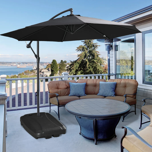 Outsunny Cantilever Umbrella Base Stand With Wheels And Sand Fill