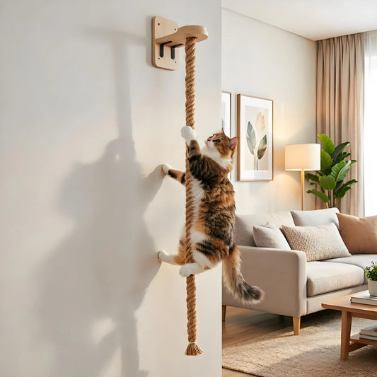 CWV Wall Mounted Cat Sisal Climbing Shelf Scratching Post Lounger