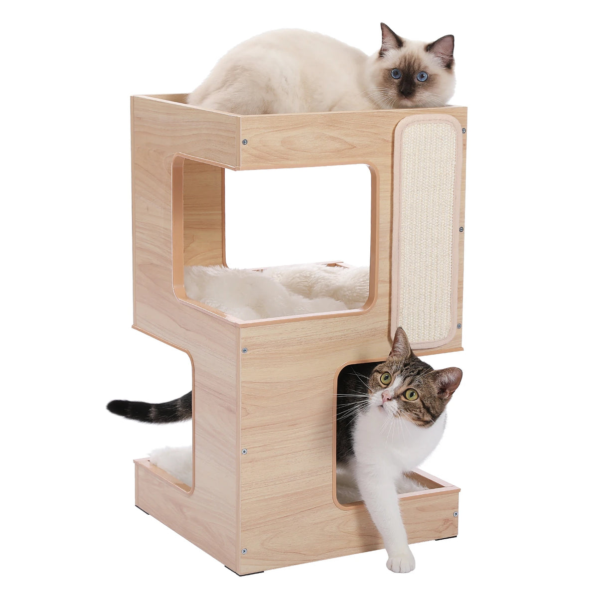 PAWZ Road Wooden Cat Condo With Scratching Pad And Mats