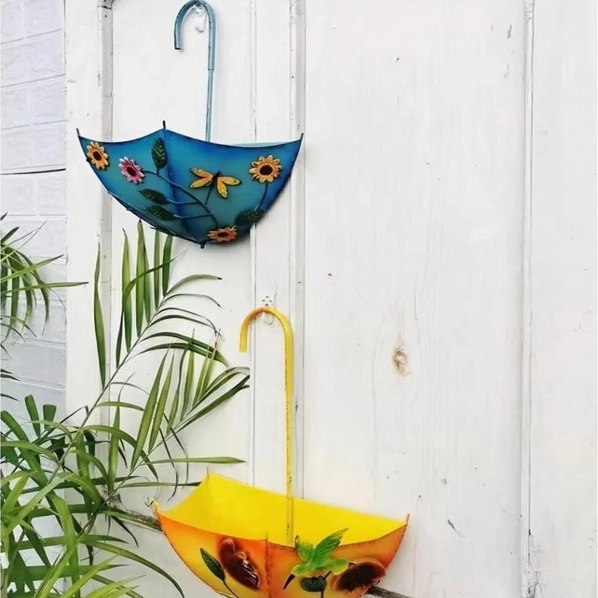 Umbrella Shaped Wall Mounted Metal Flower Basket Hanging Decor Planter