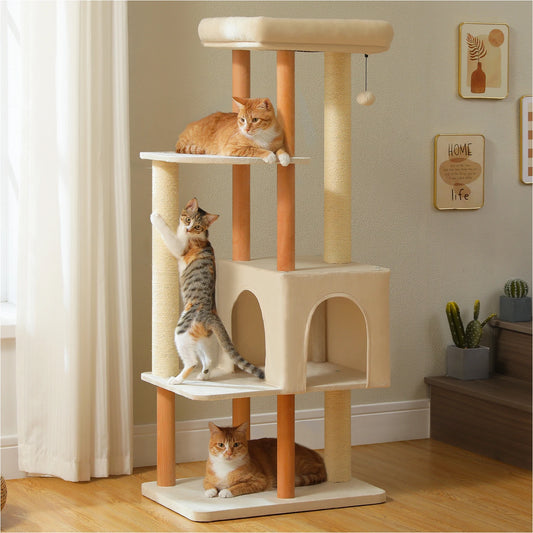 Pawz Road Modern Indoor Cat Tree With Sisal Scratching Posts
