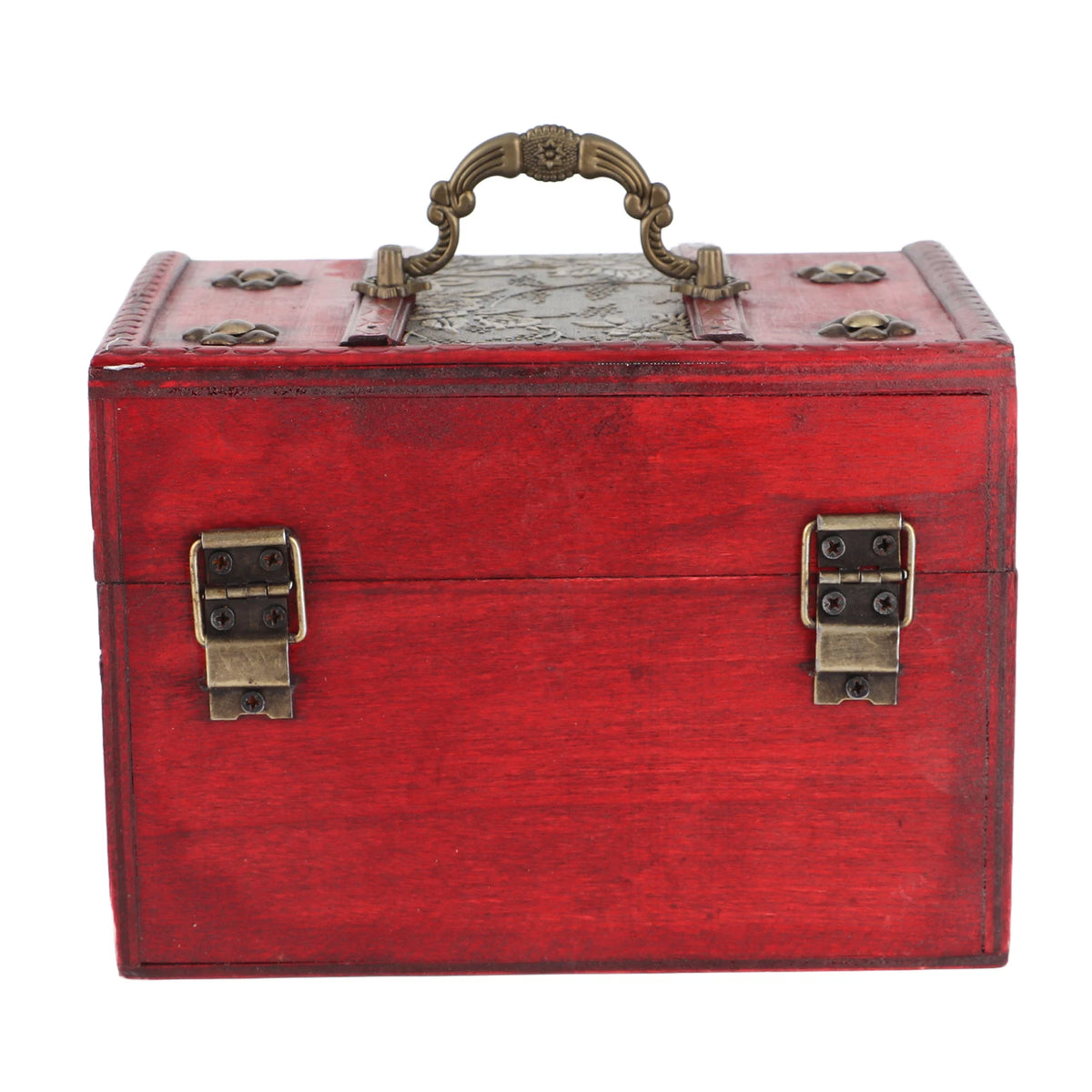 Portable Wooden Jewelry Display Box With Faux Leather Interior