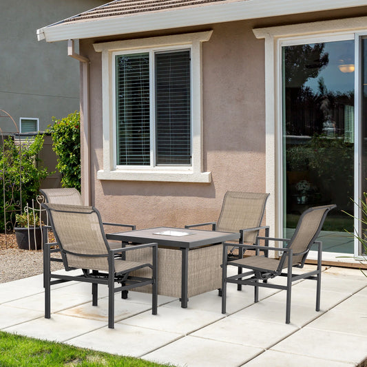 Outsunny Outdoor Patio Dining Set With Ice Bucket And Chairs
