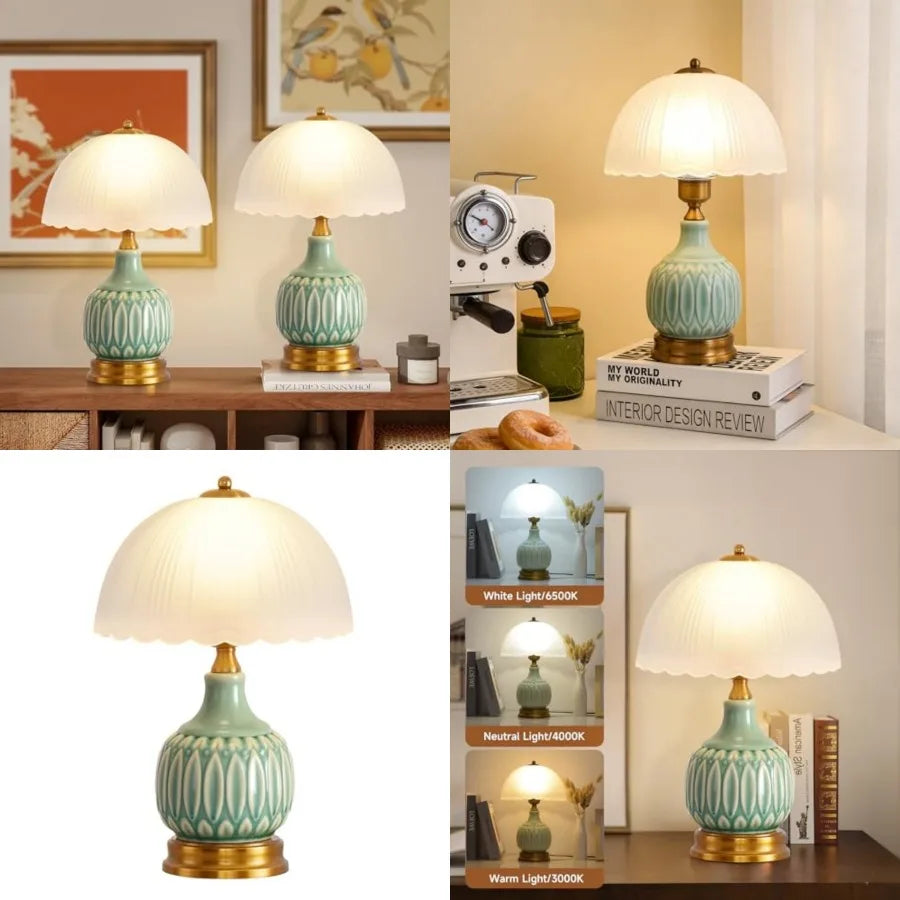 Classic Solar Ceramic Table Lamp For Living Room Decor