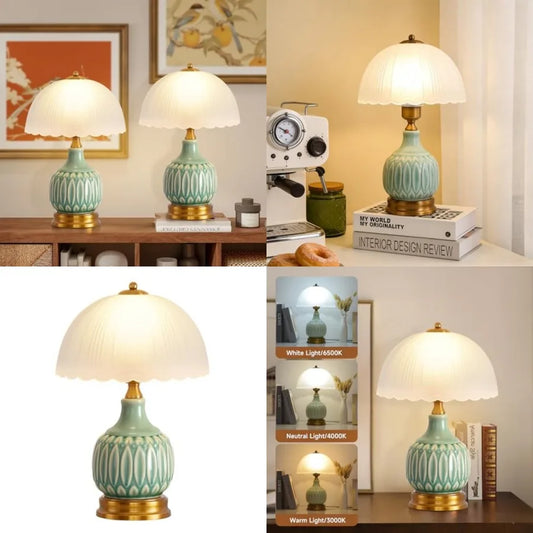 Classic Solar Ceramic Table Lamp For Living Room Decor