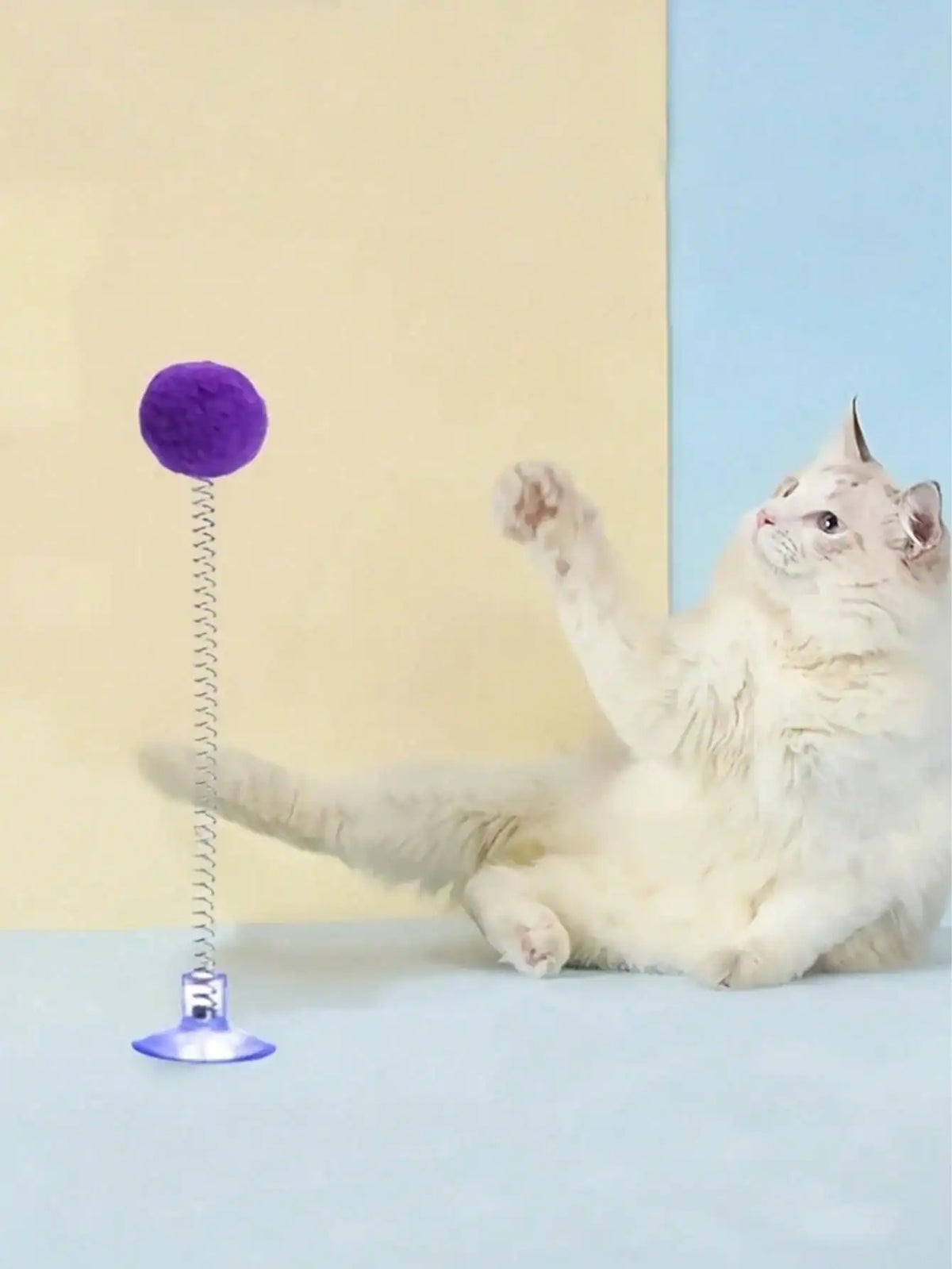 Interactive Cat Toy Set Featuring Plush Ball And Spring Wand