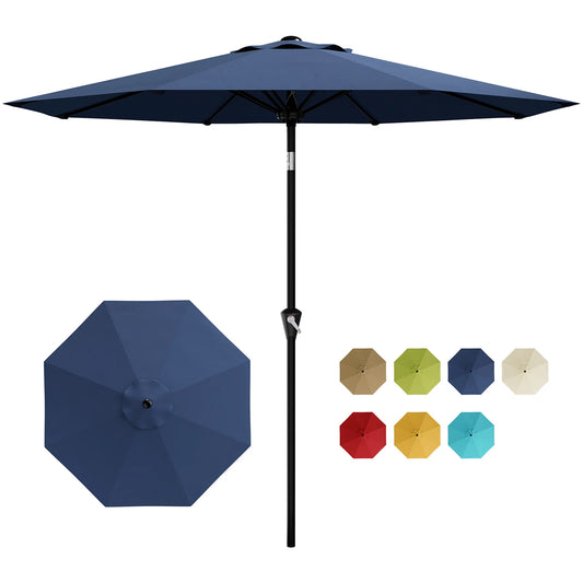 Outdoor Patio Umbrella With Crank Lift And Vented Canopy