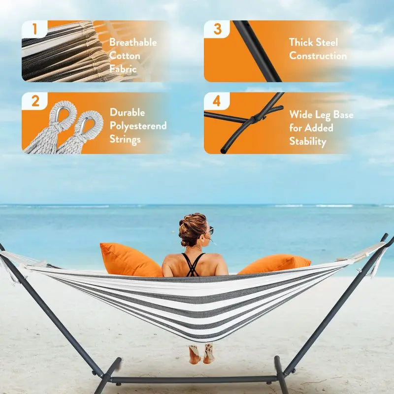 Gyroor Heavy Duty Hammock With Stand And Storage Bag