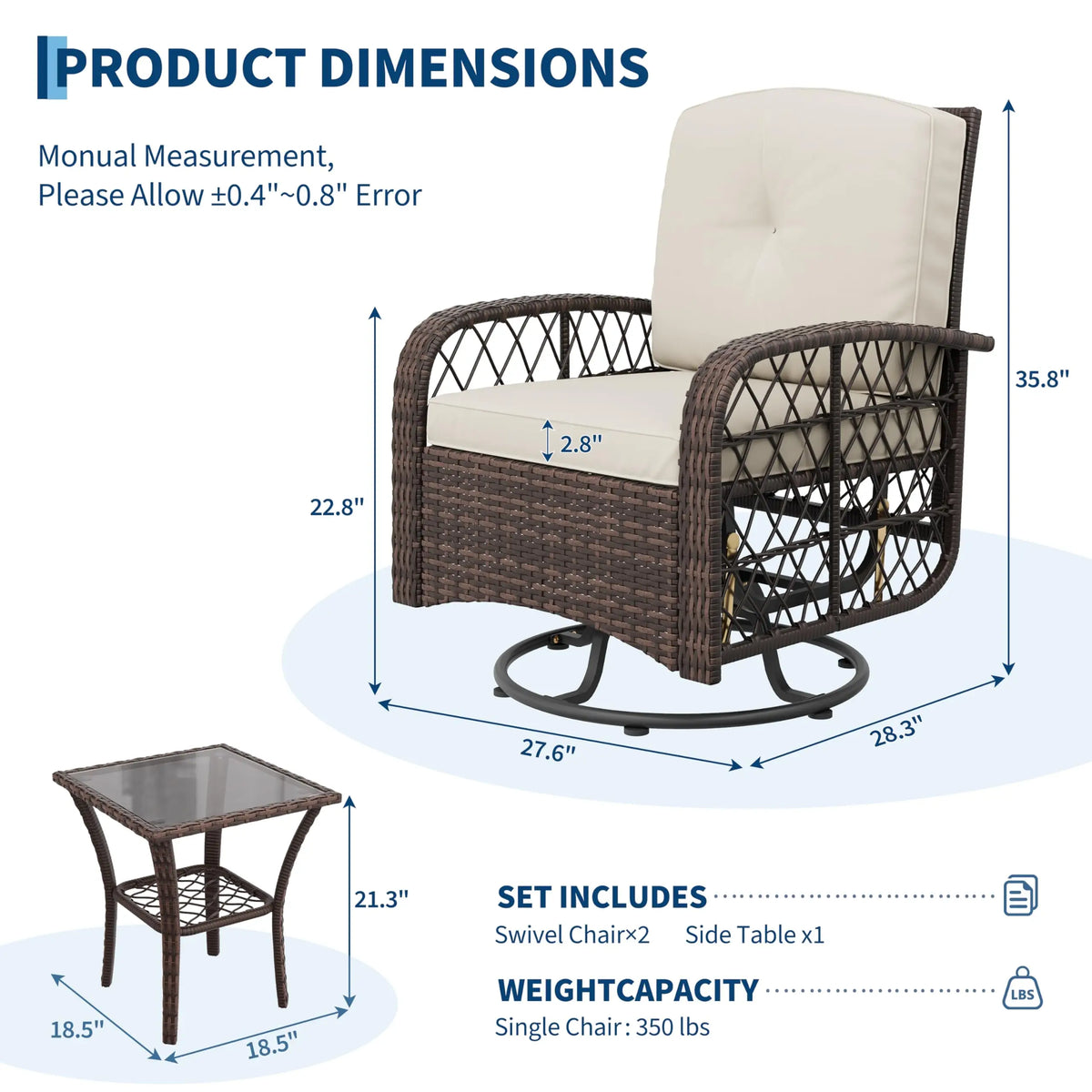 HobbyLane Outdoor Wicker Patio Conversation Set With Cushions