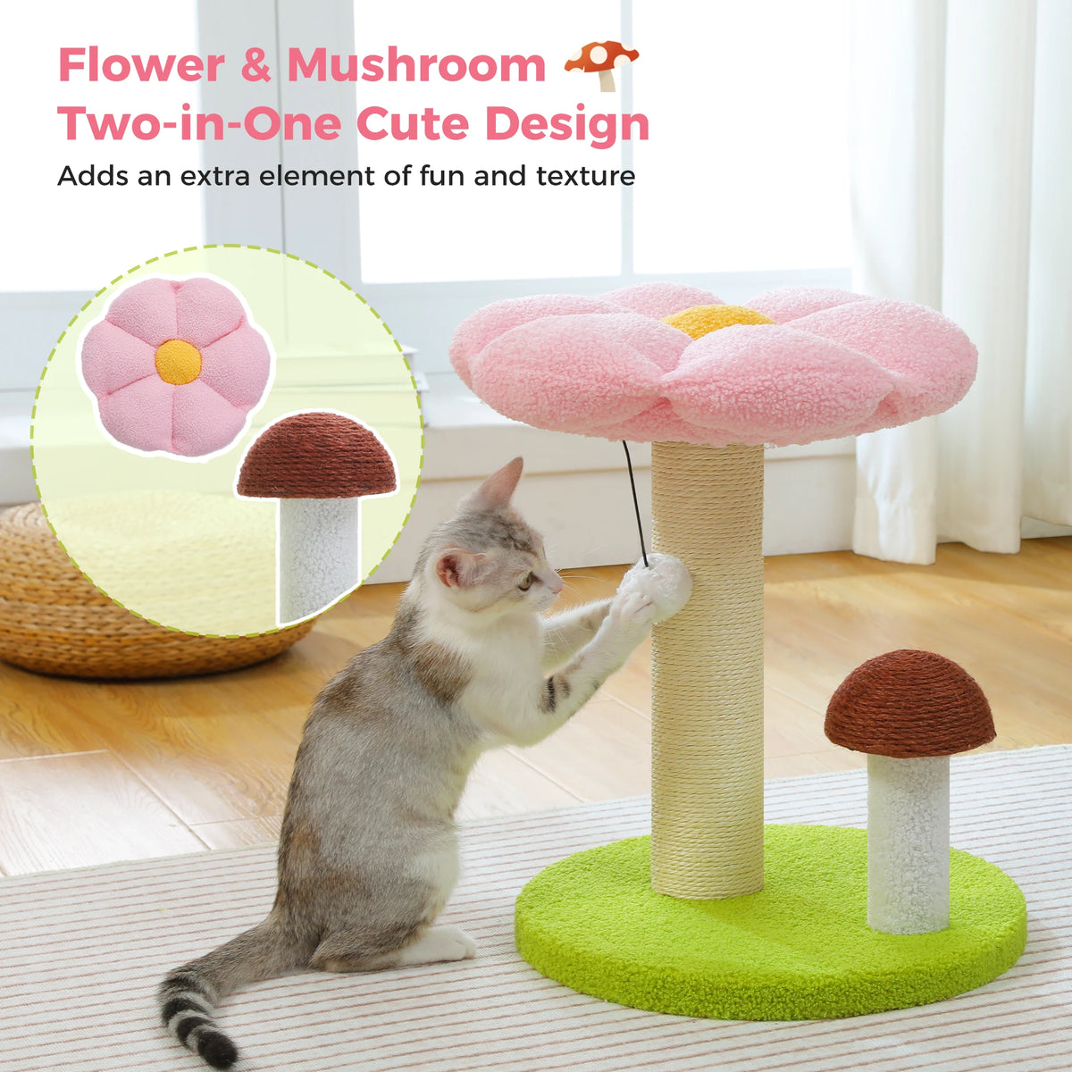Pawz Road Cat Scratching Post With Flower Bed And Toy