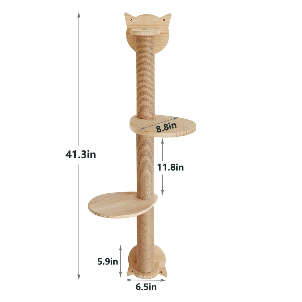 CWV Four Step Wall Mounted Cat Climbing Shelf With Sisal