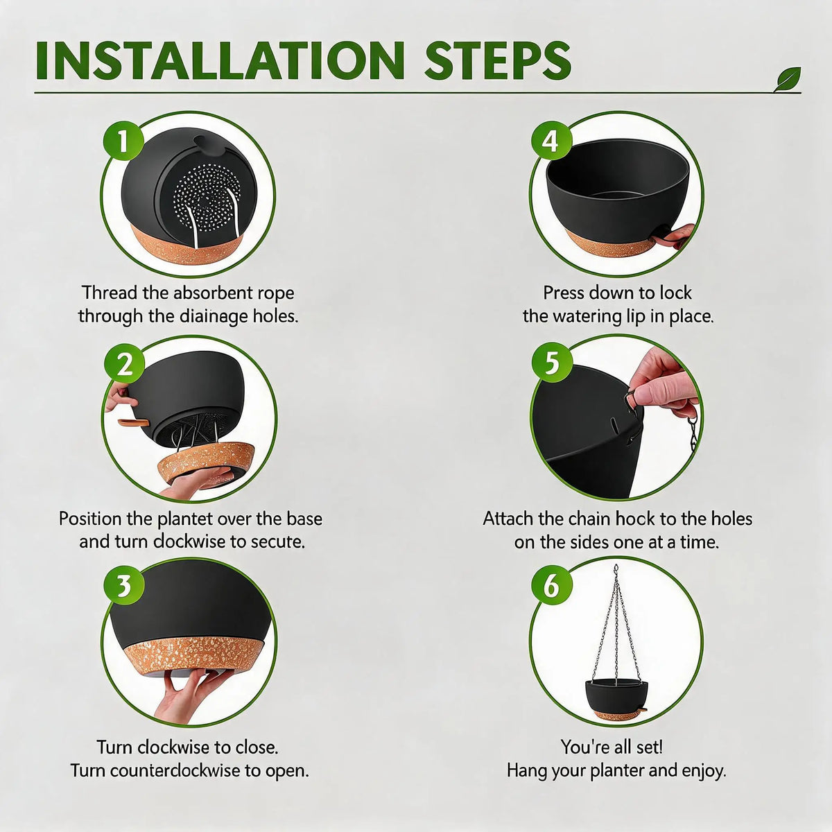 HiMiss Self Watering Hanging Planters For Indoor And Outdoor Plants