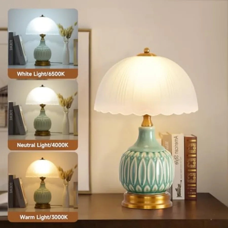 Classic Solar Ceramic Table Lamp For Living Room Decor