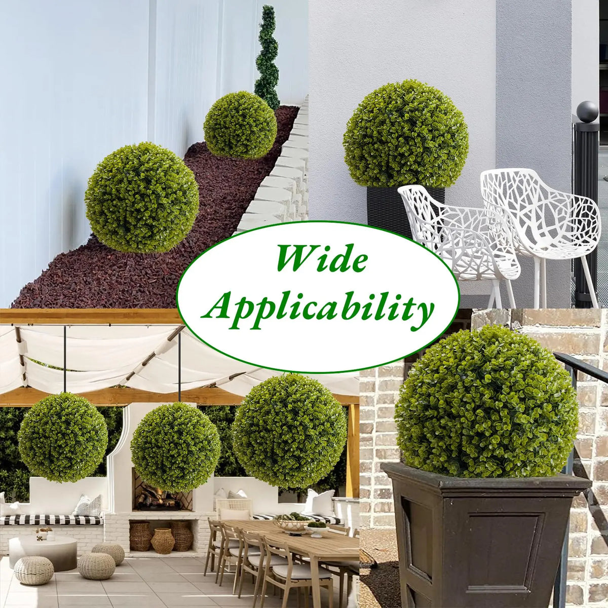 Studyset Artificial Topiary Balls Set of Two for Garden Decor