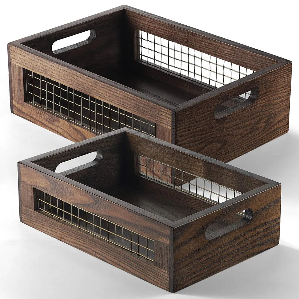 Multipurpose Rustic Wooden Nesting Crates For Wall Storage