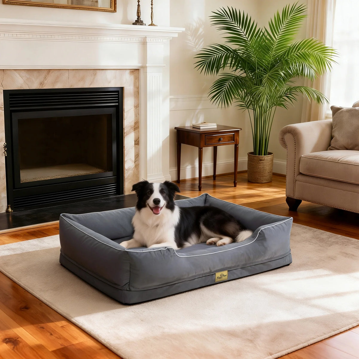 Bingopaw Orthopedic Dog Bed With Removable Washable Cover And Foam Bolsters