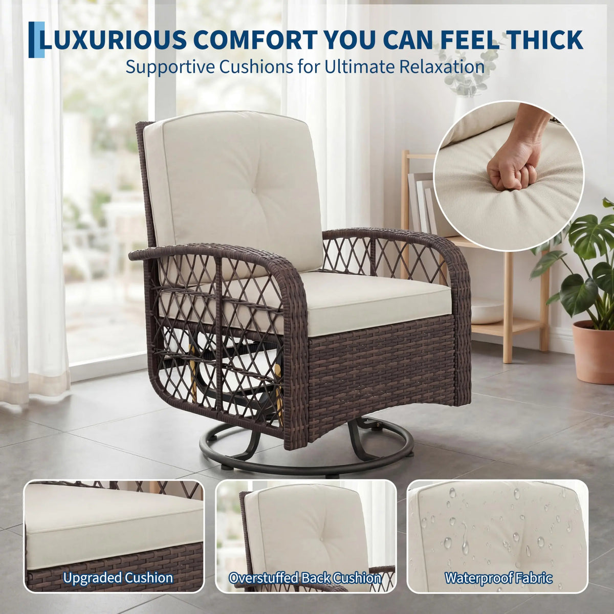 HobbyLane Outdoor Wicker Patio Conversation Set With Cushions