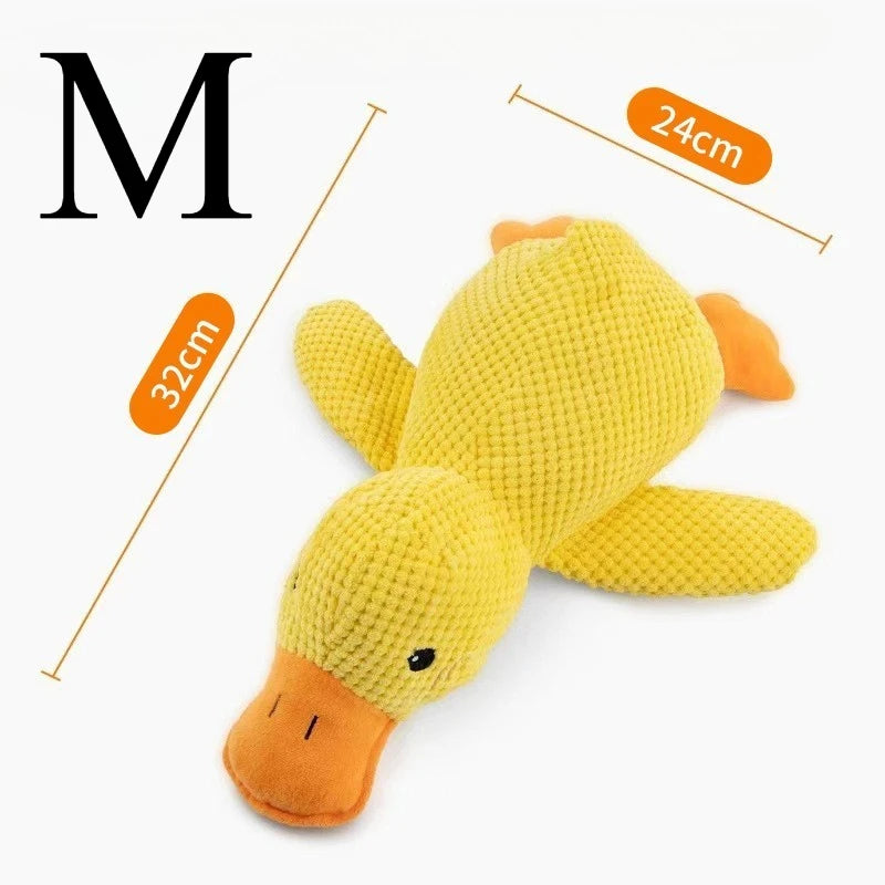 Plush Duck Chew Toy For Dogs Featuring Bite Resistant Squeaker
