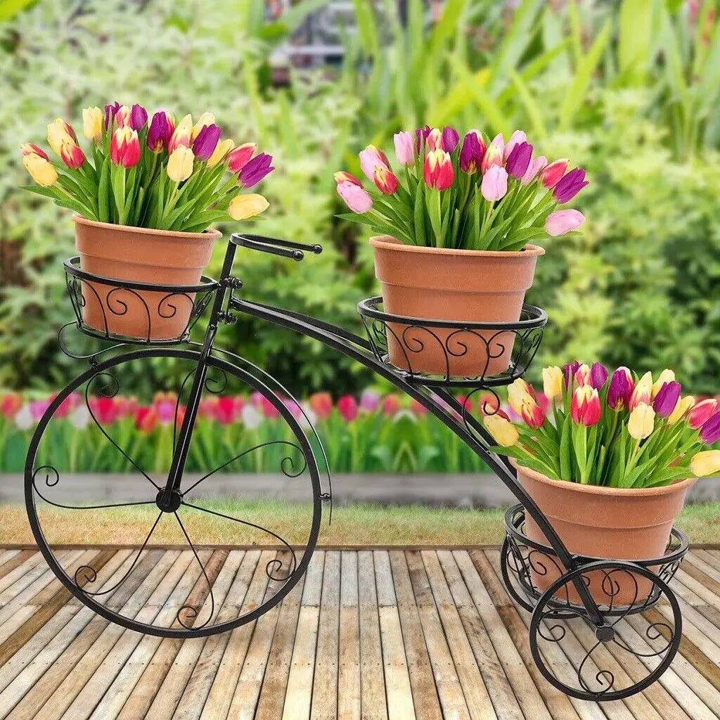 Wisfor Three Tier Bicycle Shaped Metal Plant Flower Stand