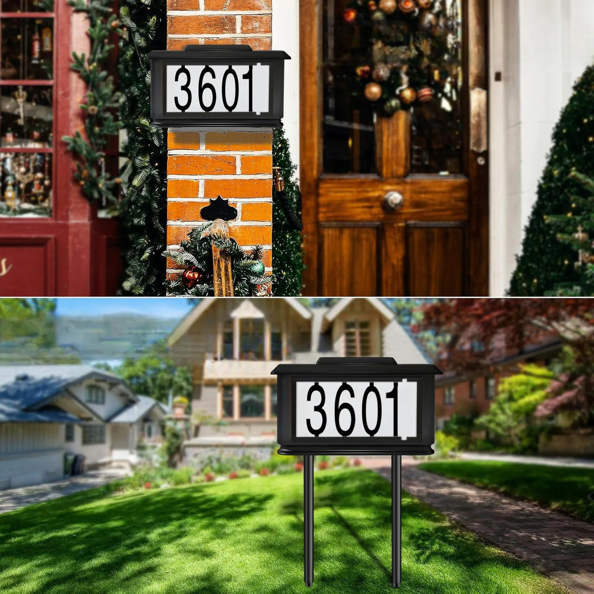 Solar Outdoor Address Sign Light With Dual Tone LED Illuminator