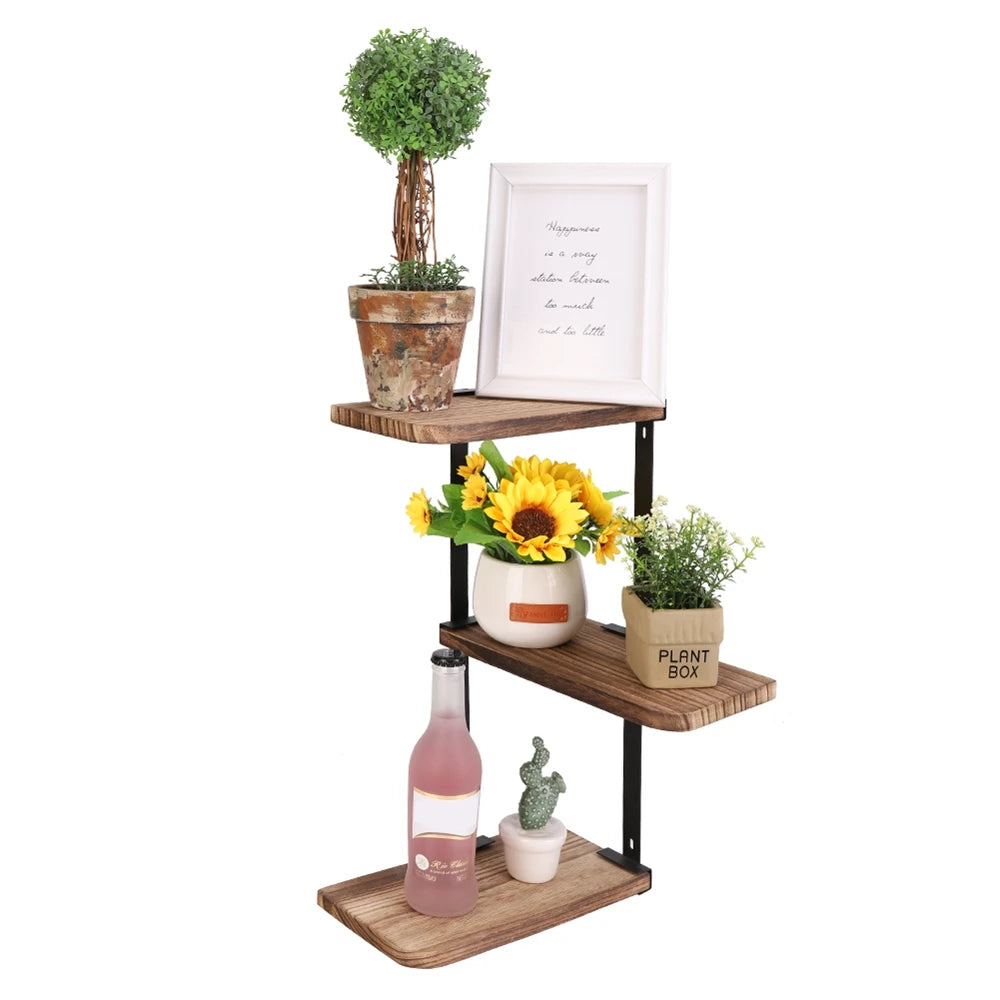 Three Tier Corner Wall Mounted Shelf For Home Organization