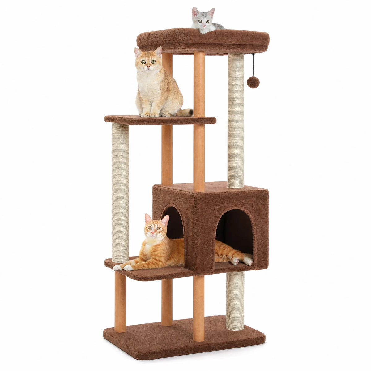 Pawz Road Modern Indoor Cat Tree With Sisal Scratching Posts