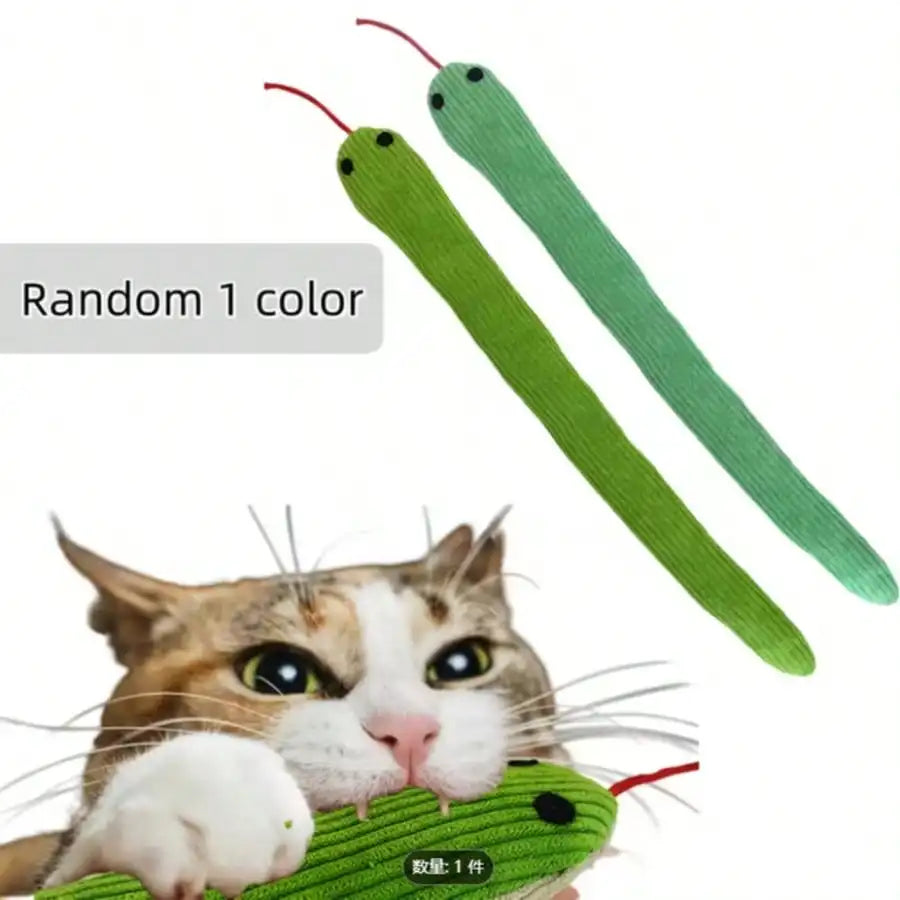 Soft Linen Plush Snake Interactive Cat Toy With Rustling Sound