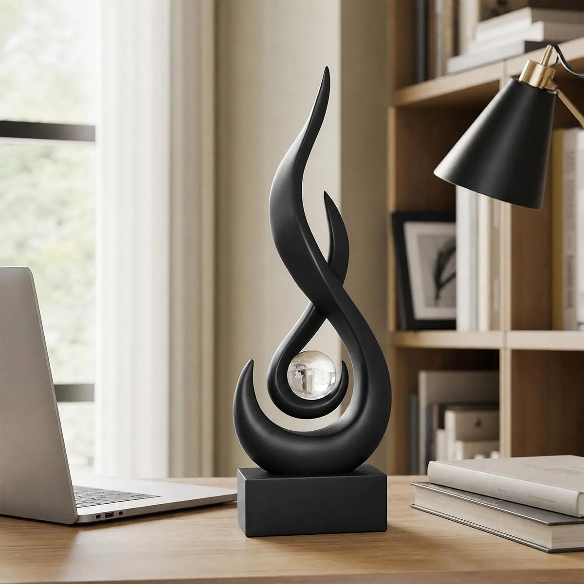 Modern Abstract Flame Sculpture For Home Tabletop Decor