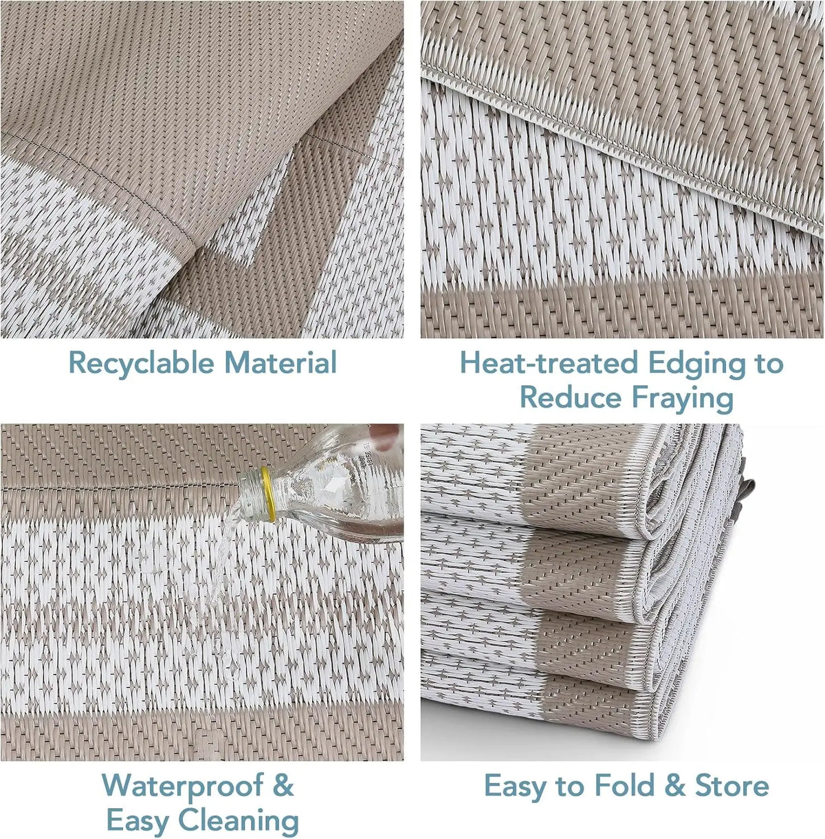 TWISTER Outdoor Waterproof Reversible Plastic Area Rug