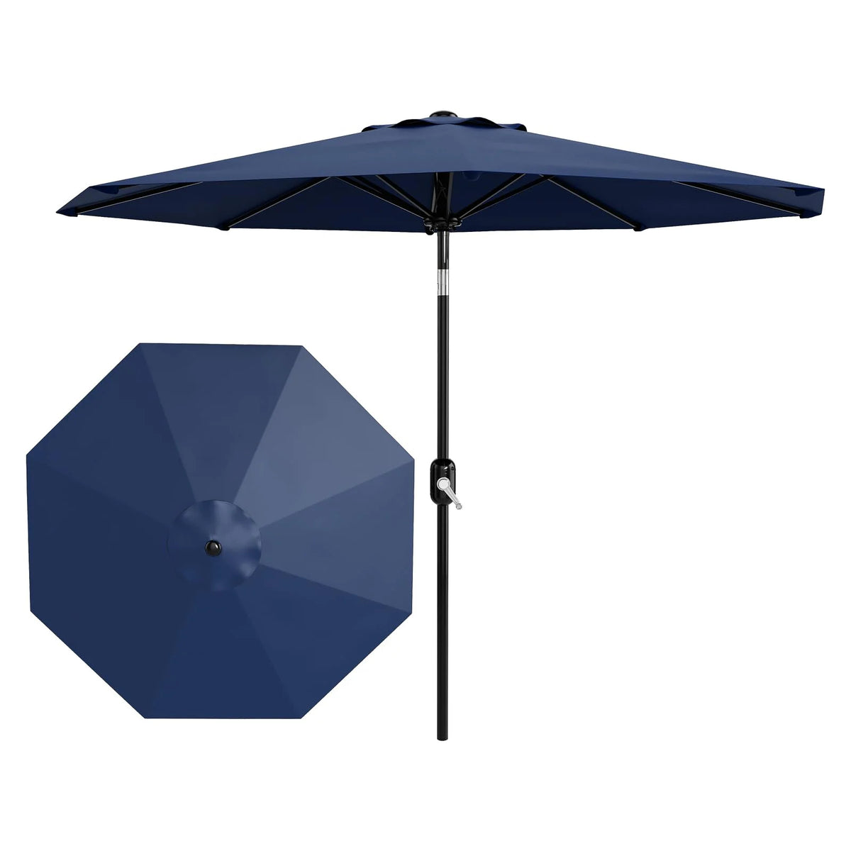 Outdoor Patio Umbrella With Crank Lift And Vented Canopy