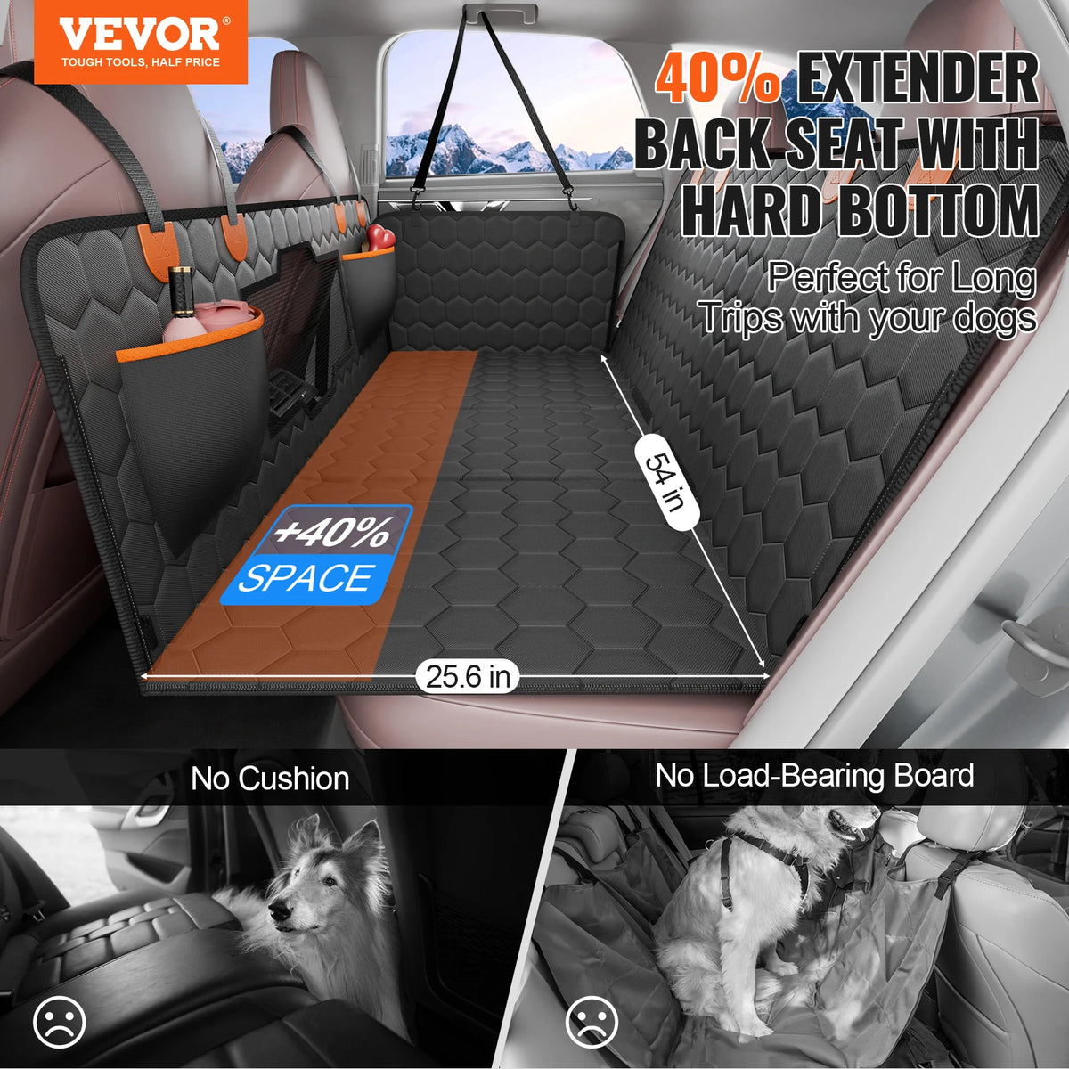SucceBuy Back Seat Extender With Mesh Window And Storage Pocket