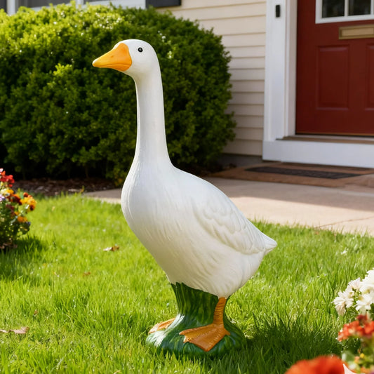 Weatherproof Outdoor Resin Goose Garden Statue For Yard And Patio