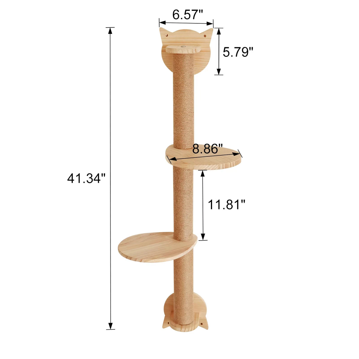 CWV Wall Mounted Cat Tree With Sisal Scratching Posts Hammock