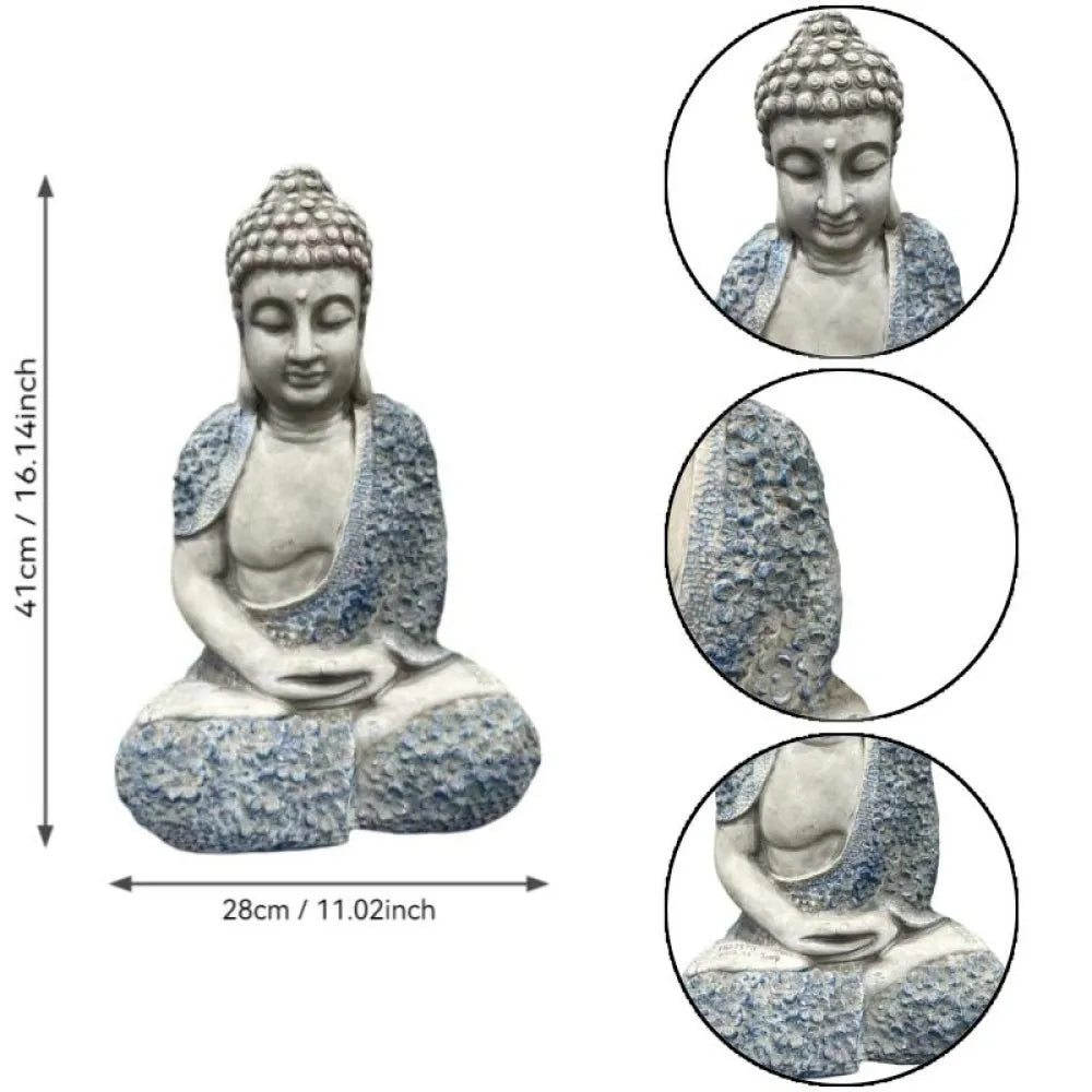 Weatherproof Resin Meditating Buddha Garden Statue Outdoor Zen Decor
