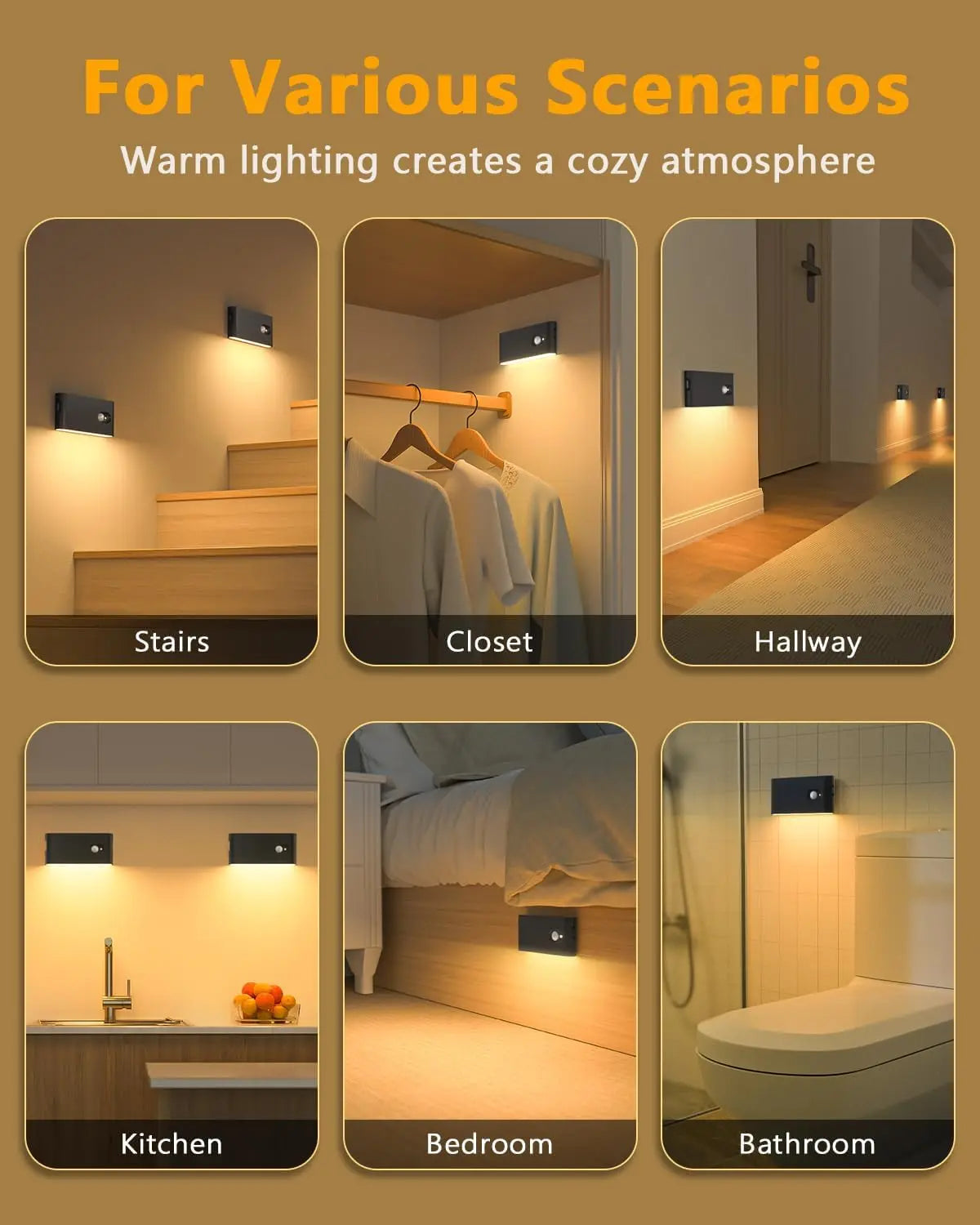 Willed Motion Sensor Rechargeable LED Stairway Night Light