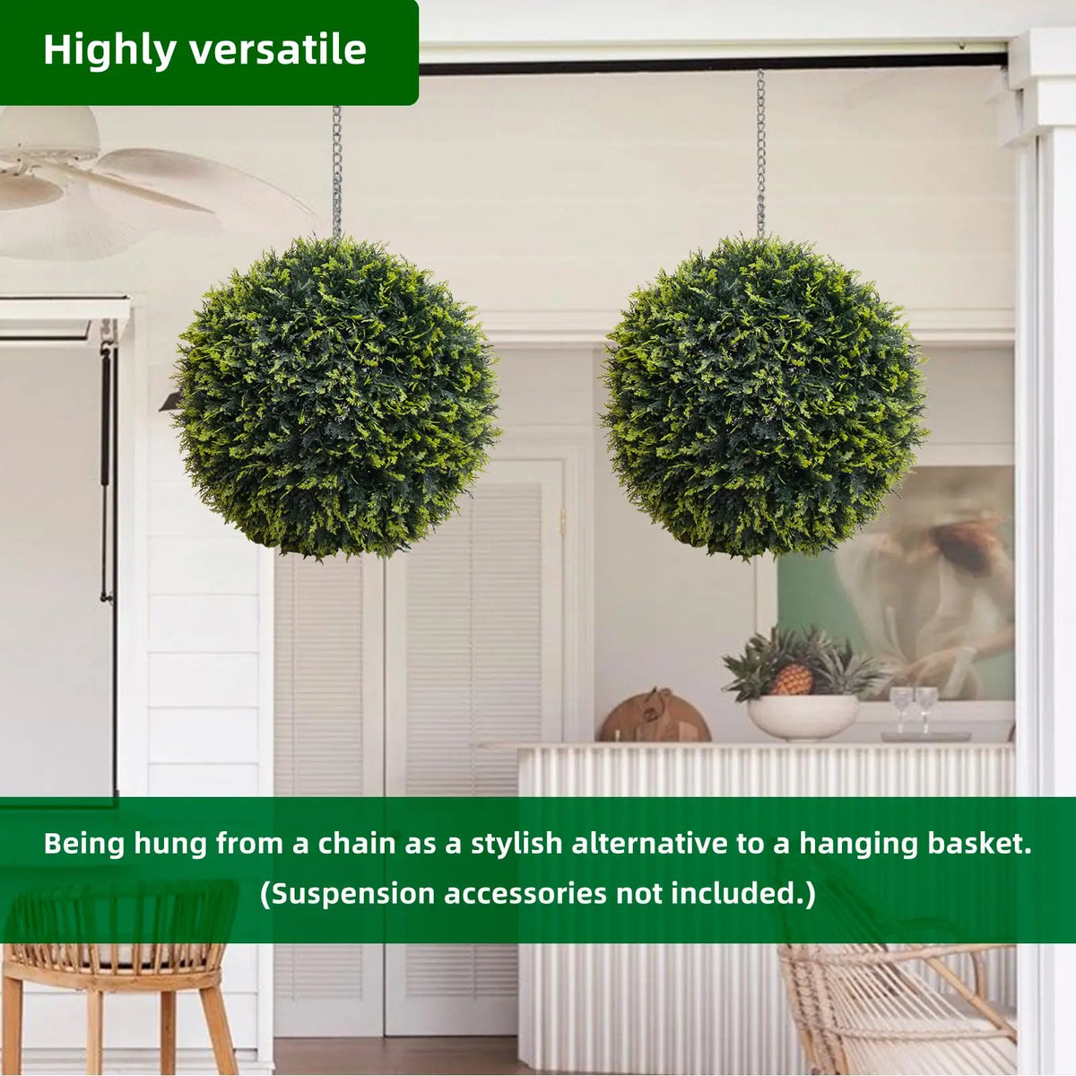 Studyset Artificial Topiary Balls Set of Two for Garden Decor
