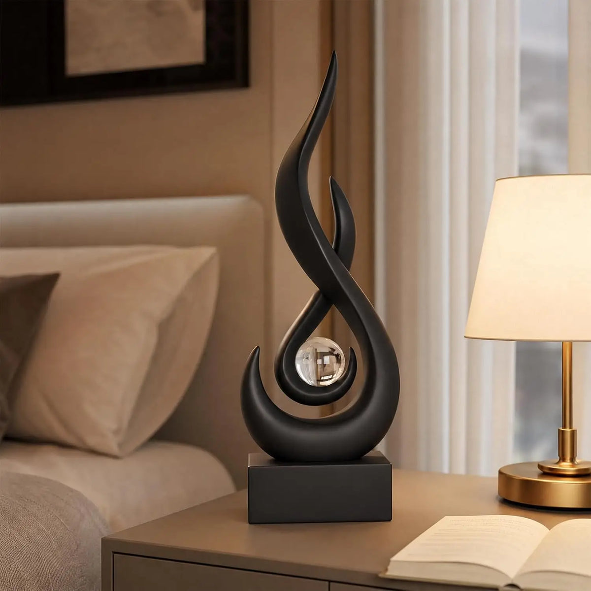 Modern Abstract Flame Sculpture For Home Tabletop Decor