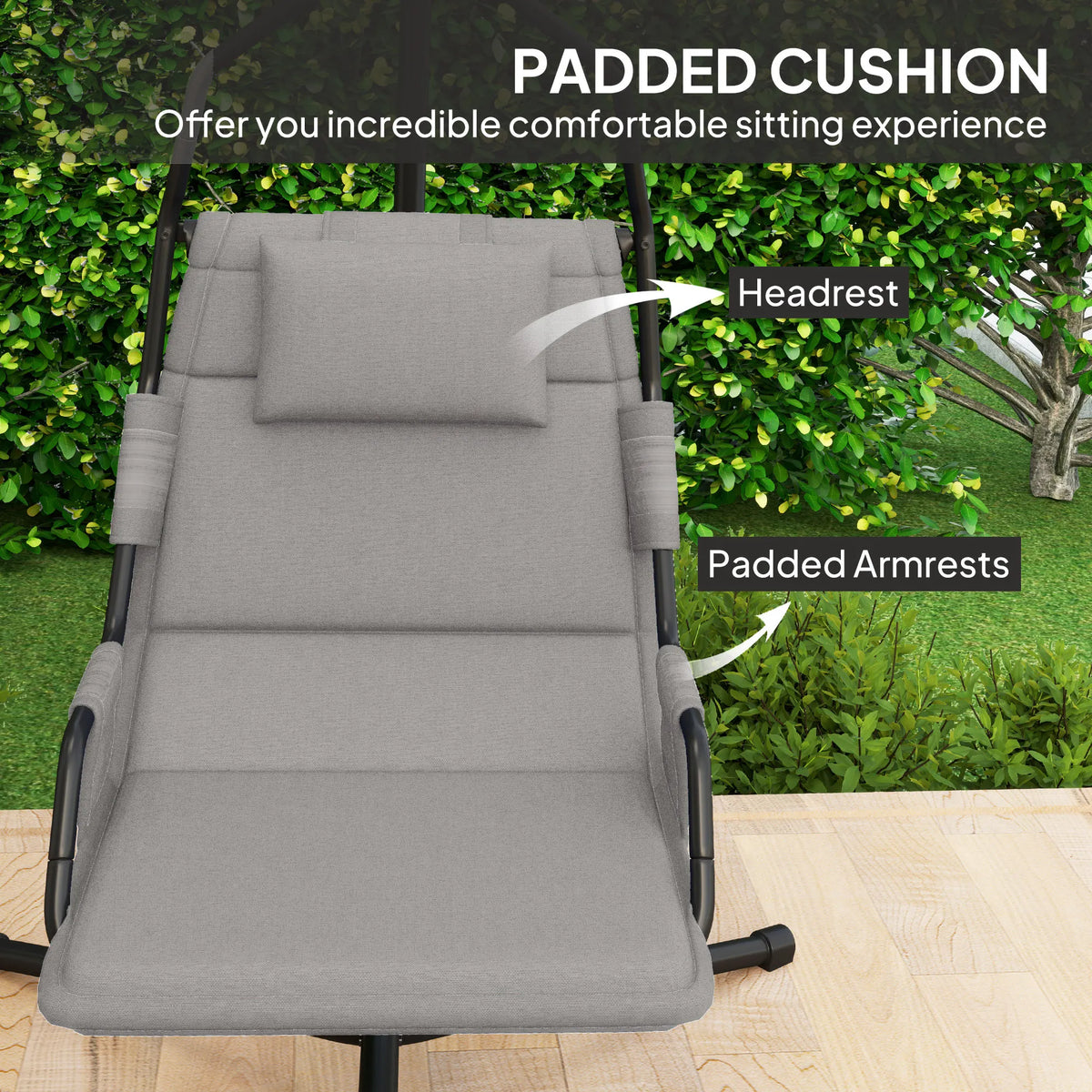 Outsunny Freestanding Hammock Swing Chair With Cushioned Seat