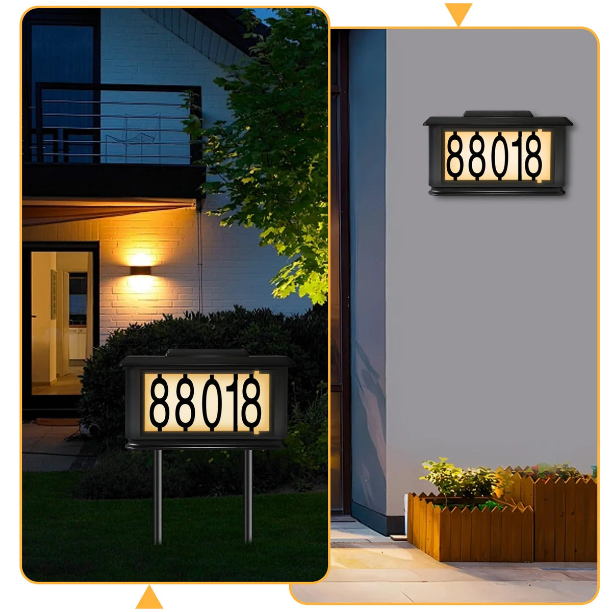 Solar Outdoor Address Sign Light With Dual Tone LED Illuminator