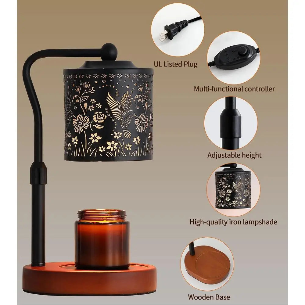 Wooden Bird Candle Warmer Lamp With Timer For Wax Melts