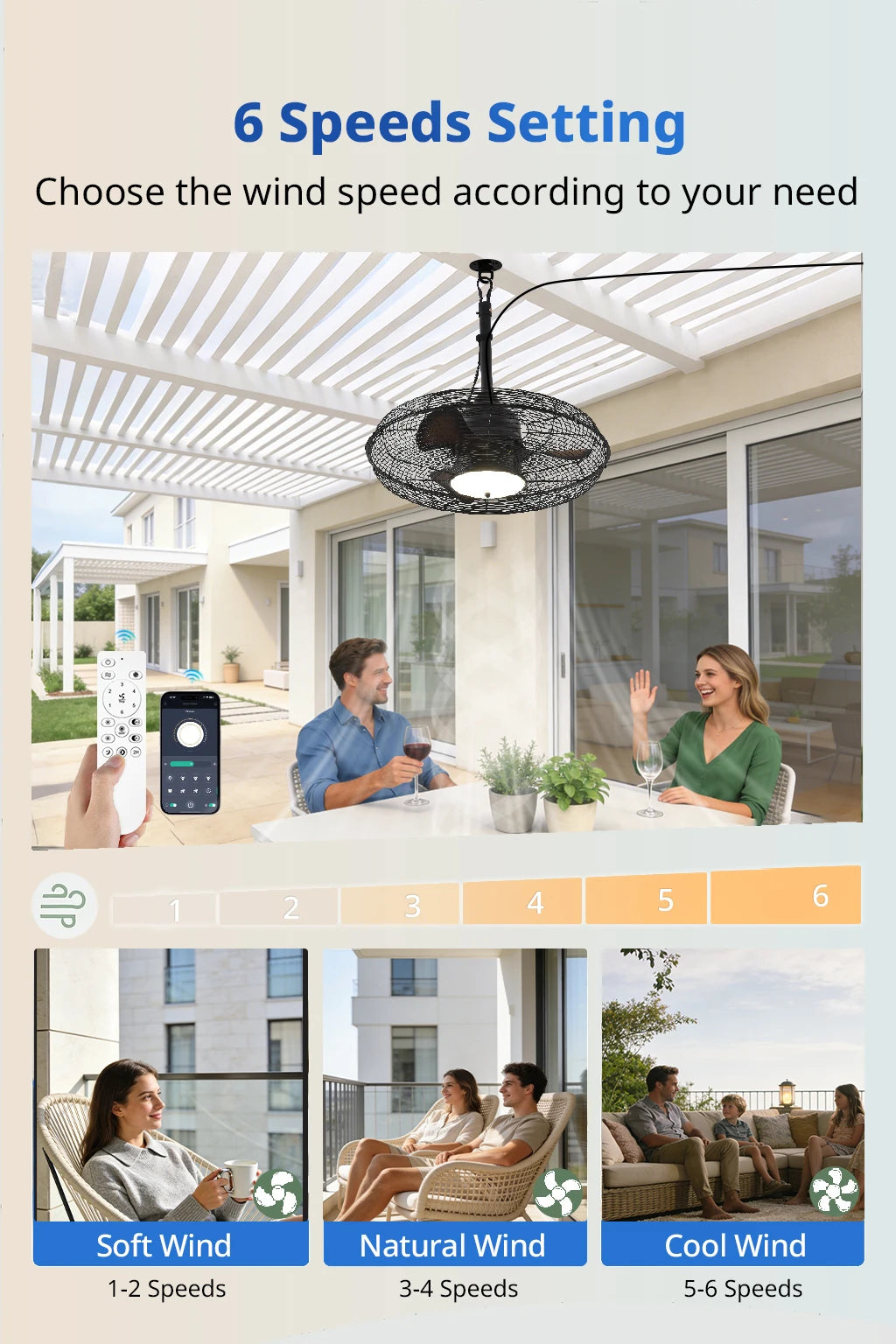 Orison Outdoor Ceiling Fan With Light And Remote Control