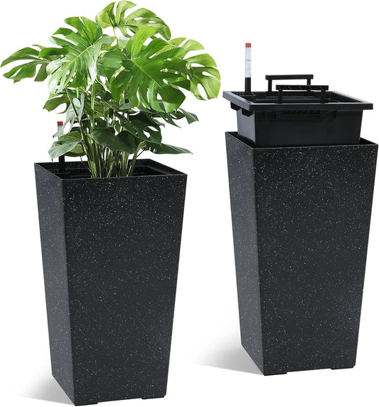 Twister.Ck Rectangular Planters With Drainage And Water Level Monitor