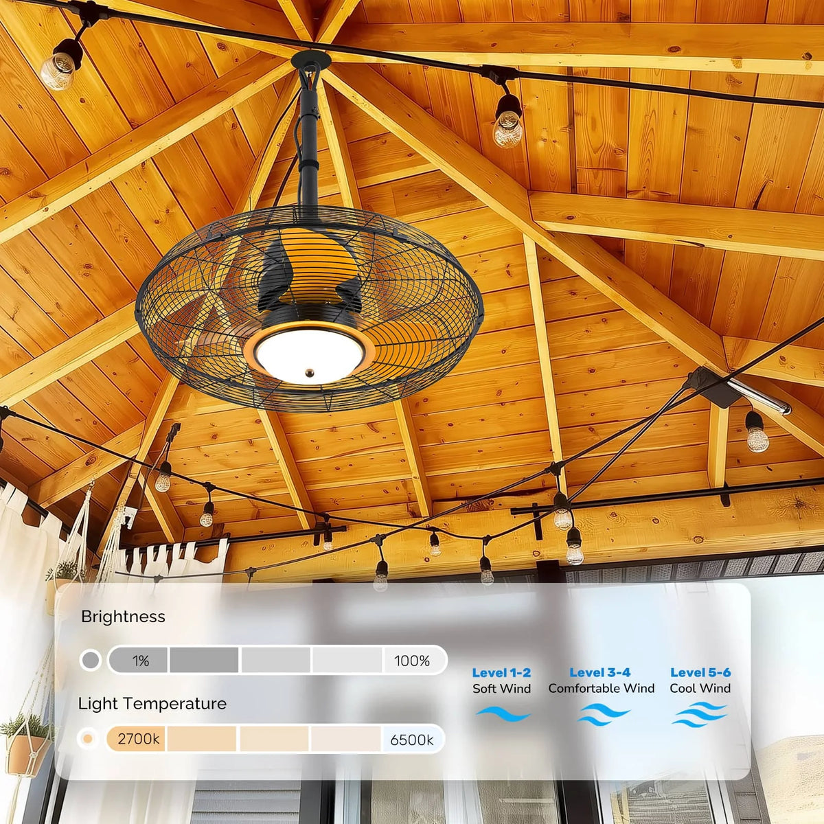 Orison Outdoor Ceiling Fan With Led Light And Remote Control