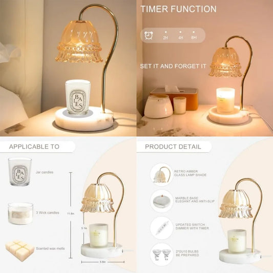 Electric Candle Warmer Lamp With Timer And Dimmer For Home