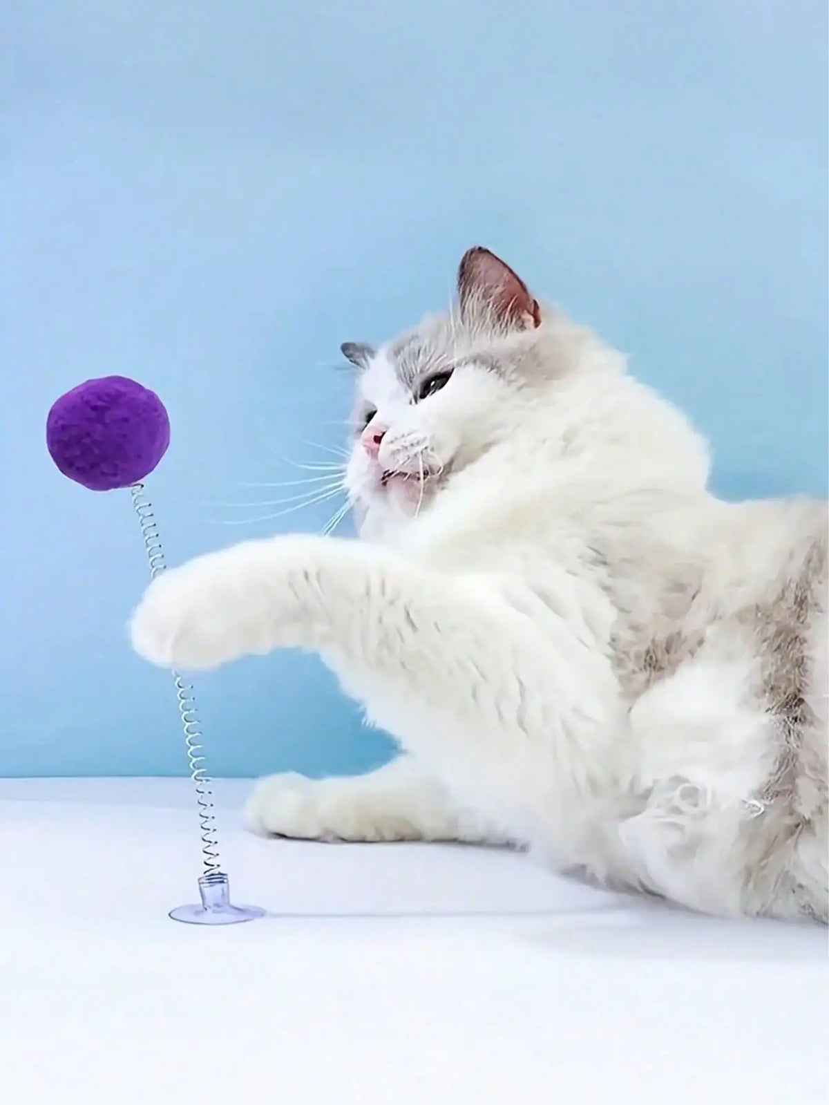 Interactive Cat Toy Set Featuring Plush Ball And Spring Wand