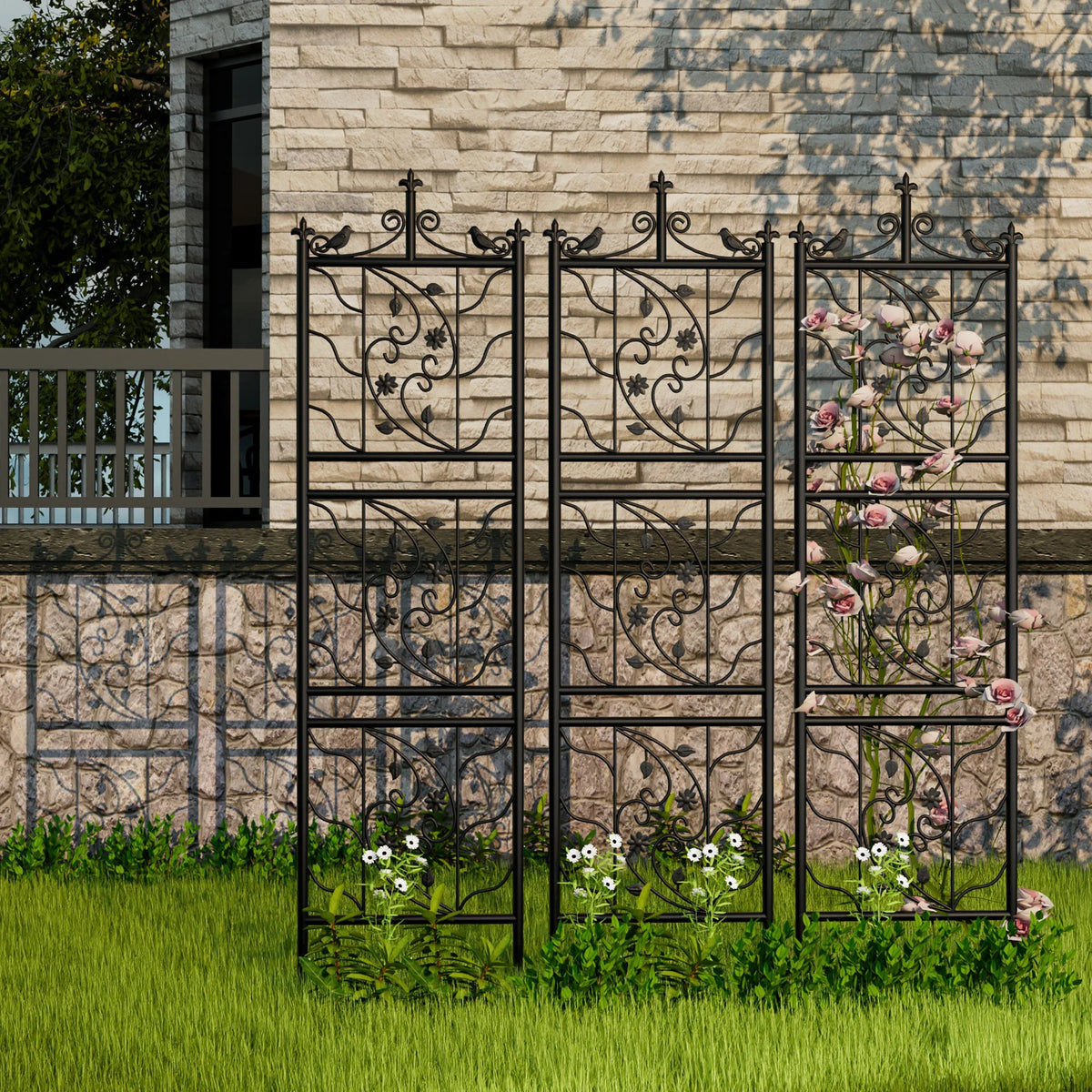 Decorative Metal Garden Trellis Panel For Outdoor Climbing Plants