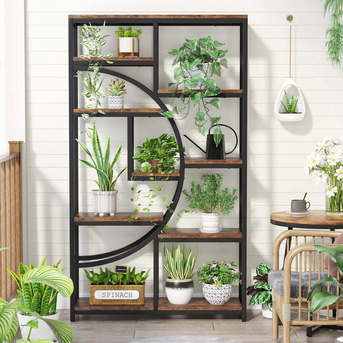 Tribesigns Industrial Five Tier Freestanding Bookshelf Storage Unit